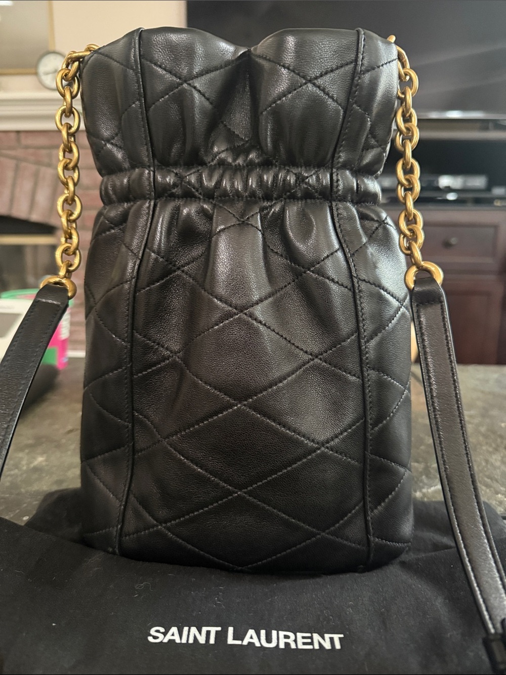 Saint Laurent Le Maillon Hook Quilted Bucket Bag Shoulder/ Crossbody - Picture 6 of 6